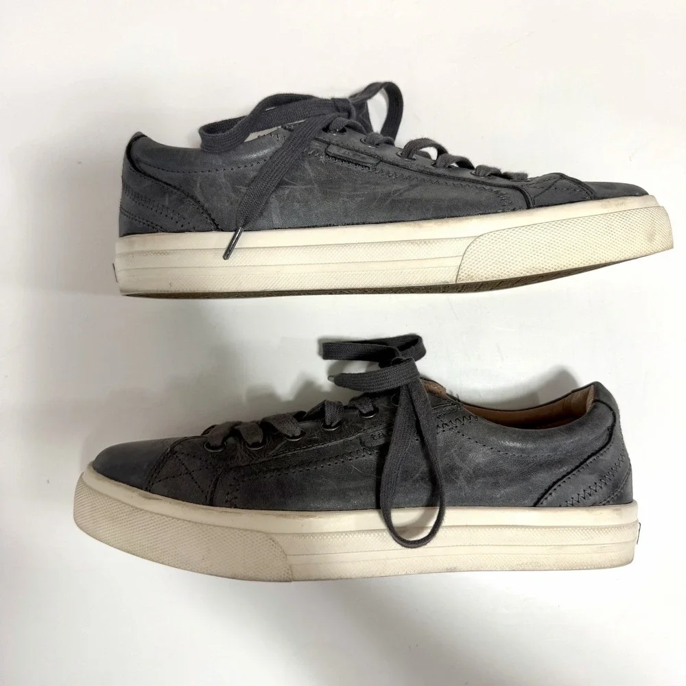 Taos Plim Soul Lux Sneakers Size 8 Gray Comfort Premium Leather Lifestyle Casual